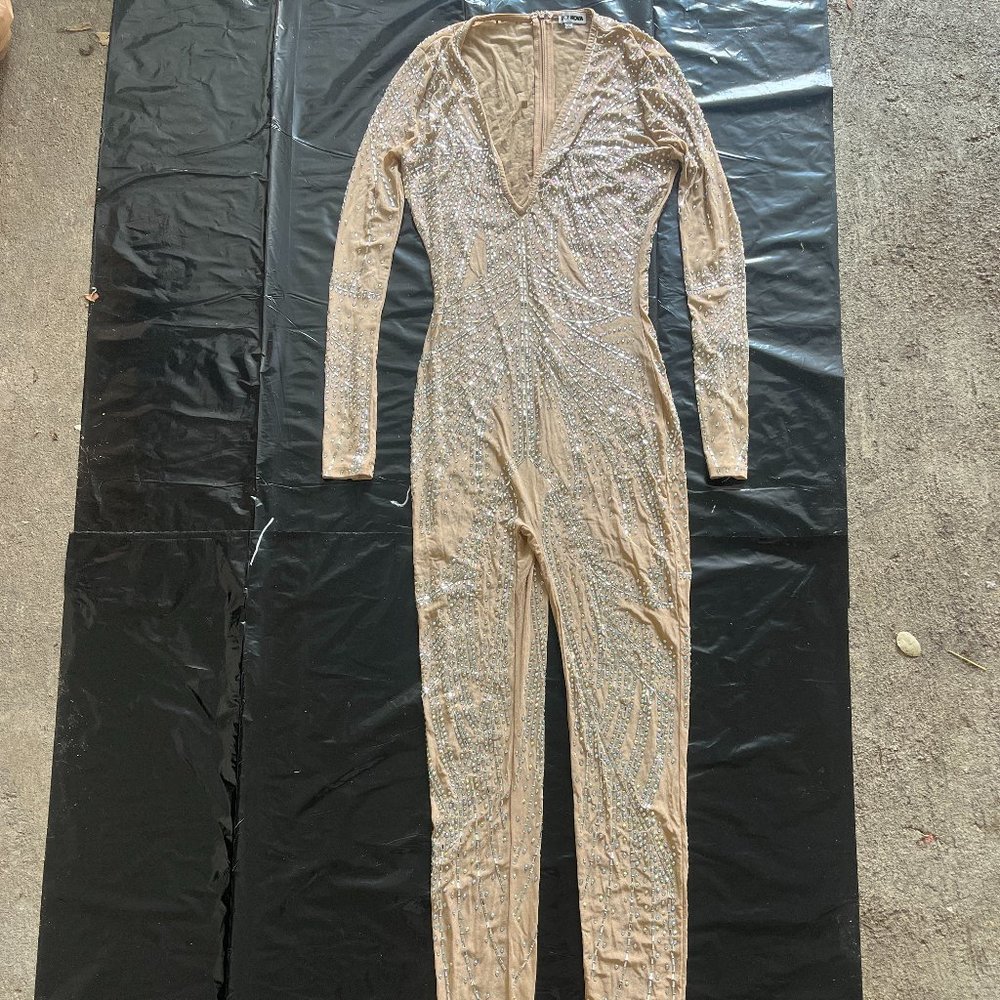 Fashion Nova Sheer Sequin Bodysuit